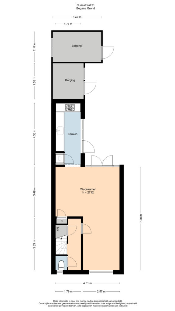 Plattegrond 2, Curiestraat 21