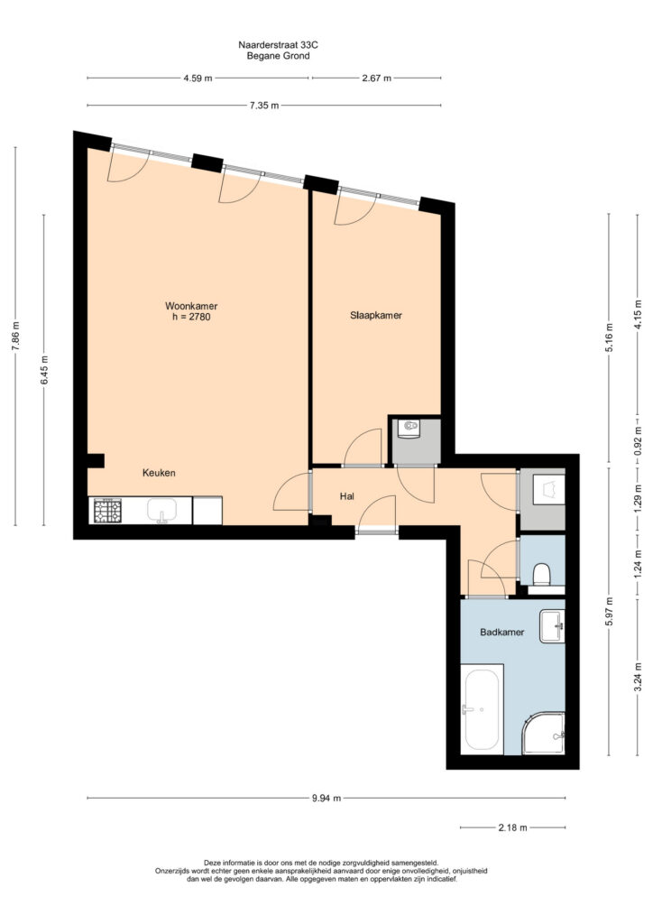 Plattegrond, Naarderstraat 33C