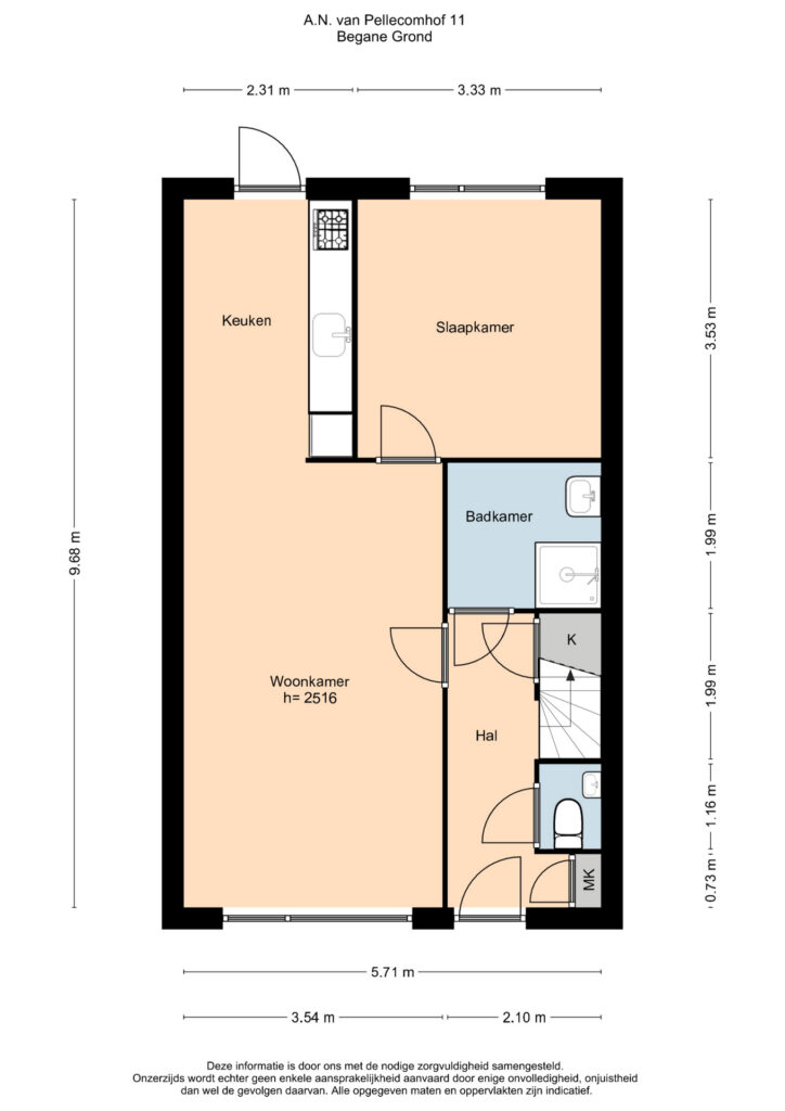 Plattegrond 4, A.N.van Pellecomhof 11