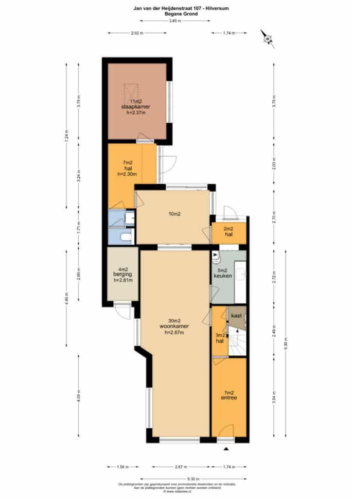 Plattegrond, Jan van der Heijdenstraat 107