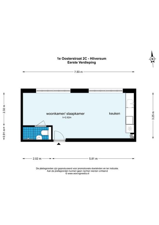 Plattegrond, 1e Oosterstraat 2C