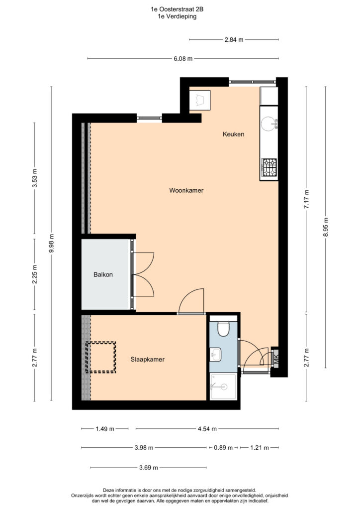 Plattegrond, 1e Oosterstraat 2B