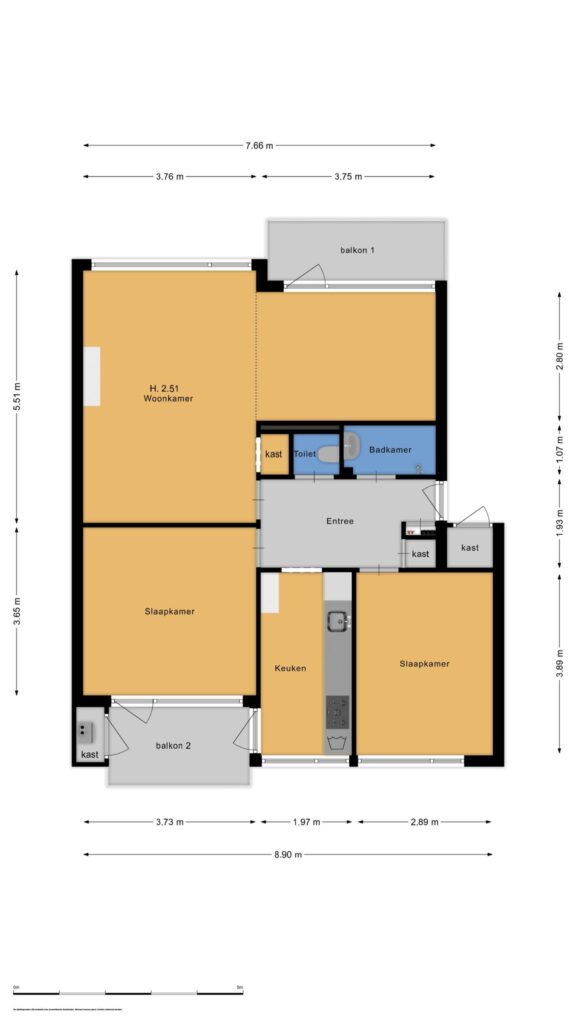 Plattegrond 2, Frans Halslaan 27II