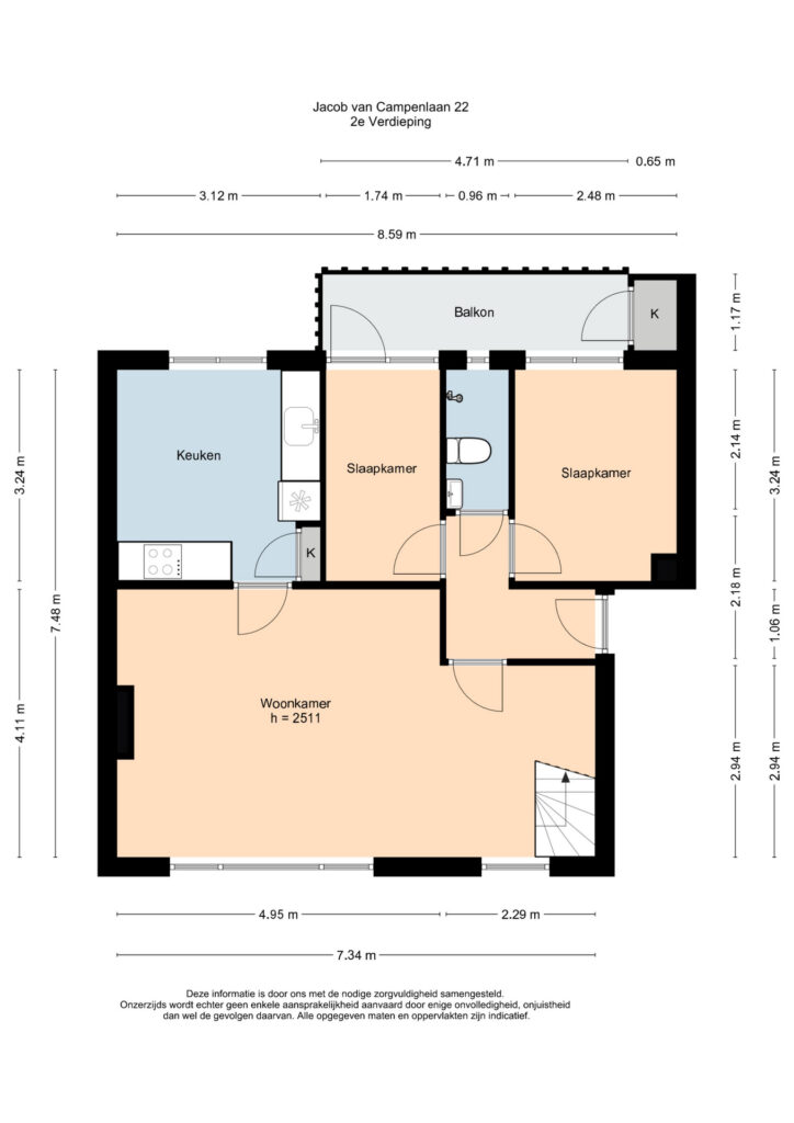 Plattegrond, Jacob van Campenlaan 22