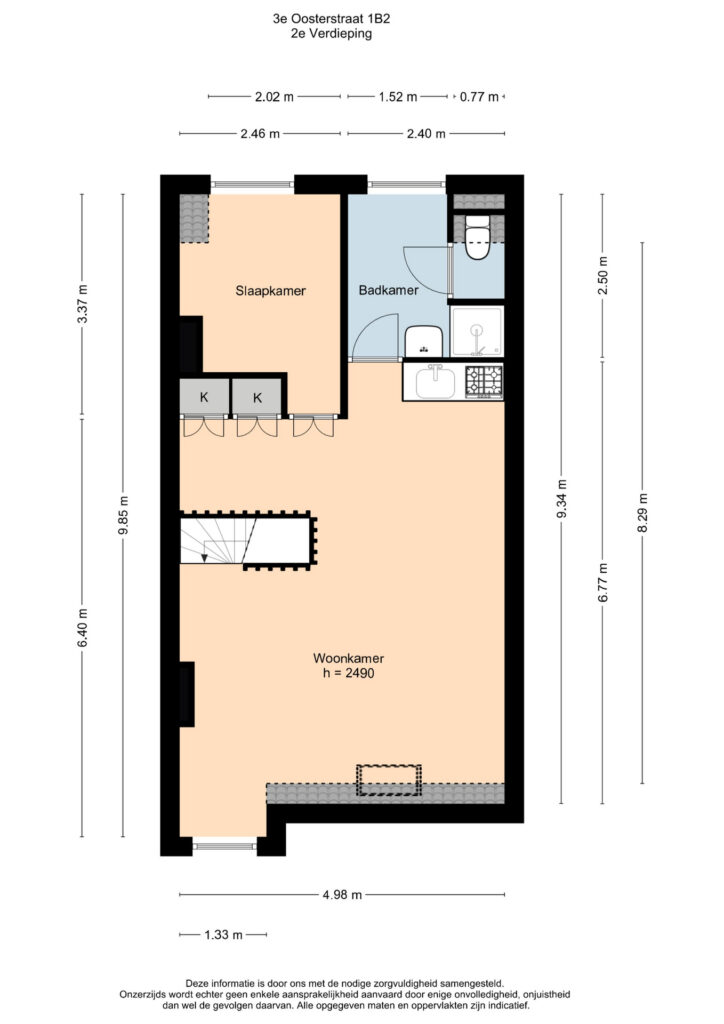 Plattegrond 4, 3e Oosterstraat 1B 2