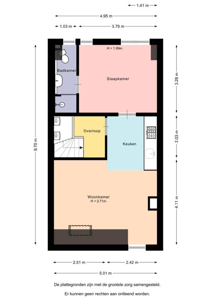 Plattegrond 3, 3e Oosterstraat 1C 2