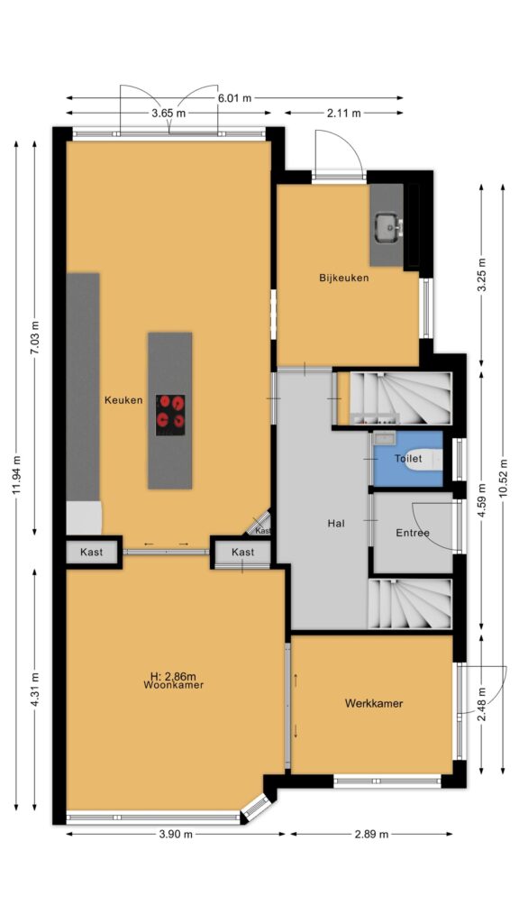 Plattegrond, Burgemeester Van Hellenberg Hubarlaan 15